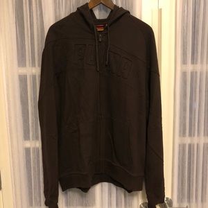 Puma Full-Zip Brown Hooded Sweatshirt - Size XXL